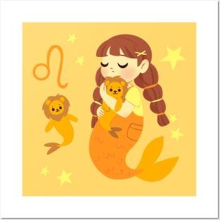 Leo Mermaid Posters and Art